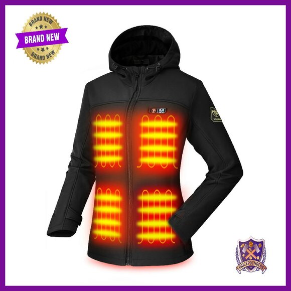 Women's Heated Jacket with 5 Heat Zones & Battery Pack - Winter Activewear